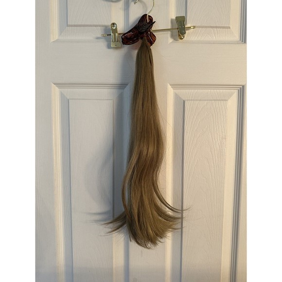 Ponytail Synthetic Hair Extension Clip In Long Dark Blonde/Light Brown - Picture 1 of 5
